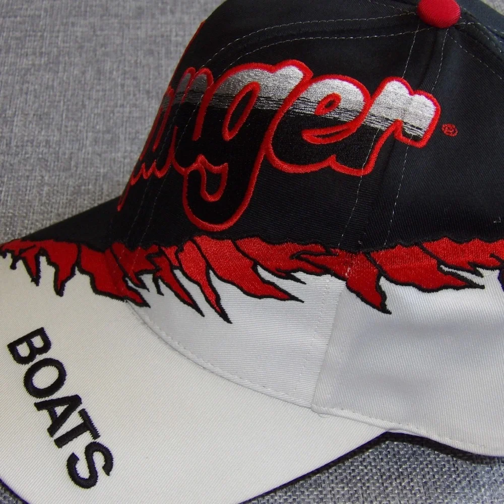 Ranger Boats Snapback Hat Men OSFM Black White Red Embroidered Fishing Cap